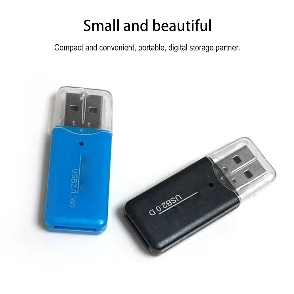 USB TF قارئ بطاقات USB 2.0 صغيرة الهاتف المحمول قارئ بطاقة الذاكرة عالية السرعة USB محول ل ملحقات للكمبيوتر المحمول لون عشوائي