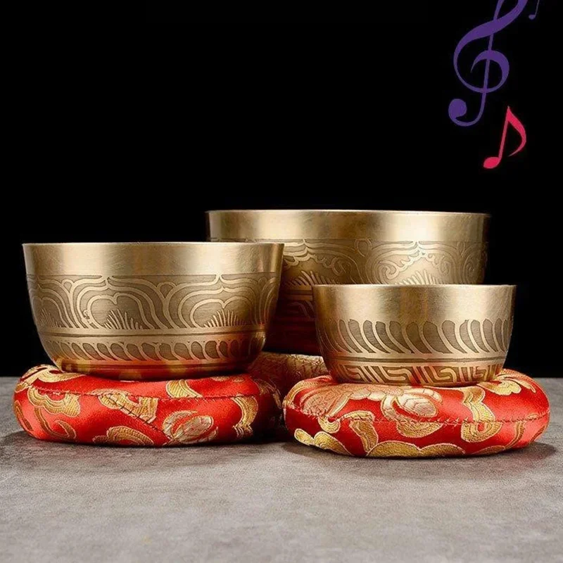 Nepal Singing Bowl Handmade Tibetan Bowls 7 Chakras Original Sound Healing Meditation Massage Yoga Accessories Set Decorative