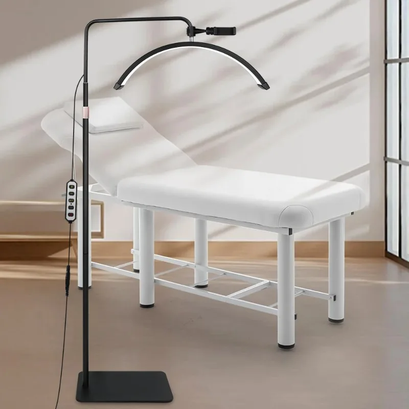 Contemporary Designer Floor Lamp Simple Half Moon Lamp Adjustable Height Brightnes Eyelash Extensions Tattoo Nail Vertical Light
