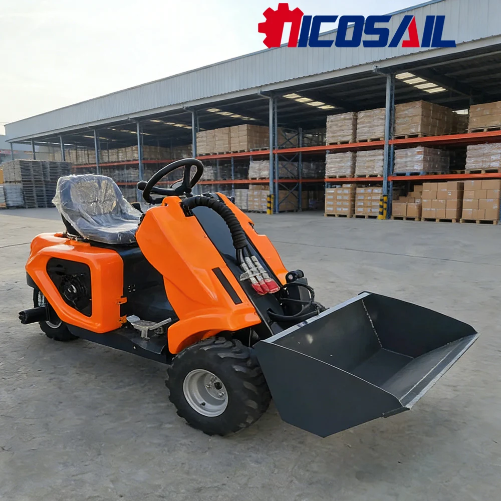 

Nicosail Small 3-Wheel Skid Loader Compact Size Narrow Space Working for Engineering Project