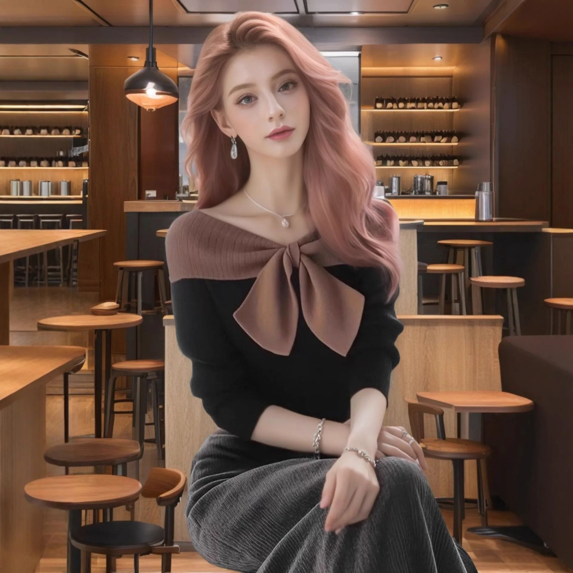 

Ele Long Sve трикотаж на одно плечо, цветной свитер с узлом, осень-зима, модный женский топ премиум-класса