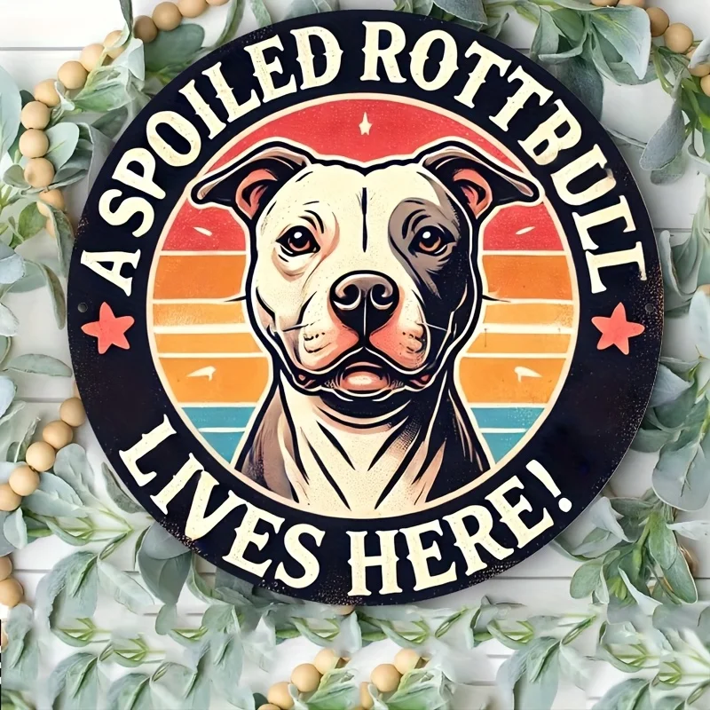 Room Decor 1pc Vintage Aluminum Circular Sign, 