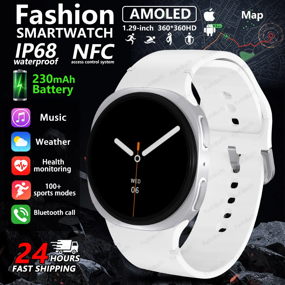 New Watch 8 Mini GPS Track Smart Watches For Men Women Health Sport AMOLED Heart Rate Bluetooth Call Waterproof Smartwatch 2025