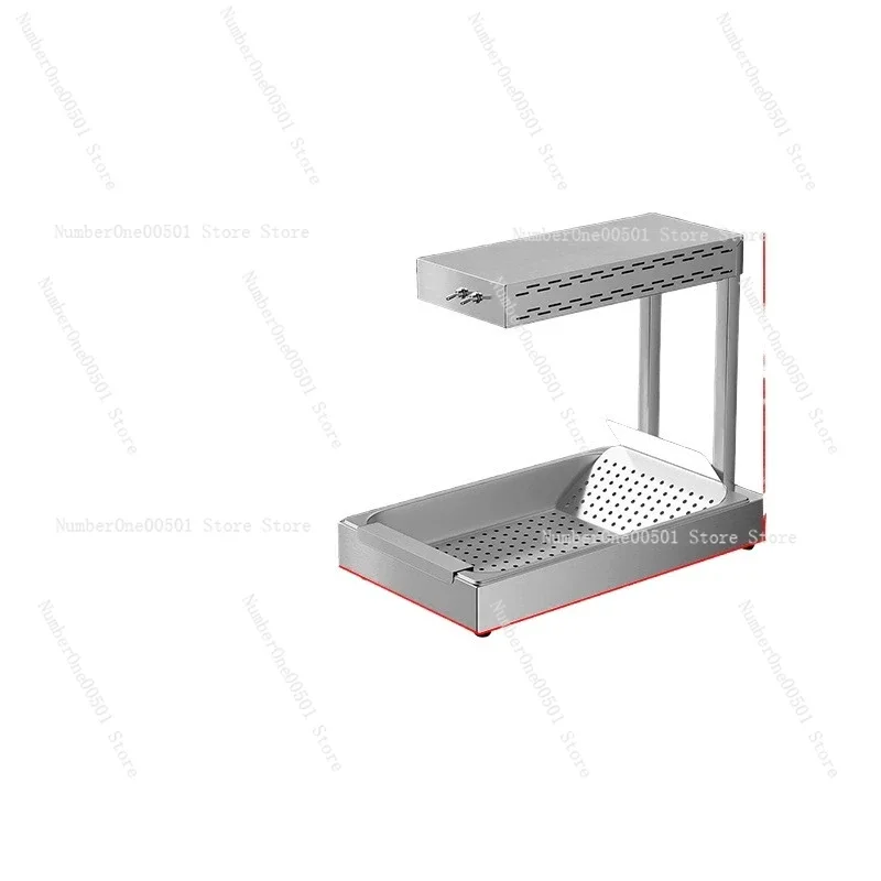 Commercial French Fry Warmer Station Food Holding Cabinet with Heat Lamp for Fast Food Restaurant Kitchen -lbw095