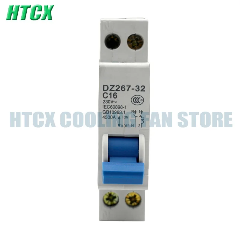 DZ267-32 1P+N C16 C20 6A 10A 16A 20A 25A 32A Double In and Double Out Small Circuit Breaker Household Air Switch