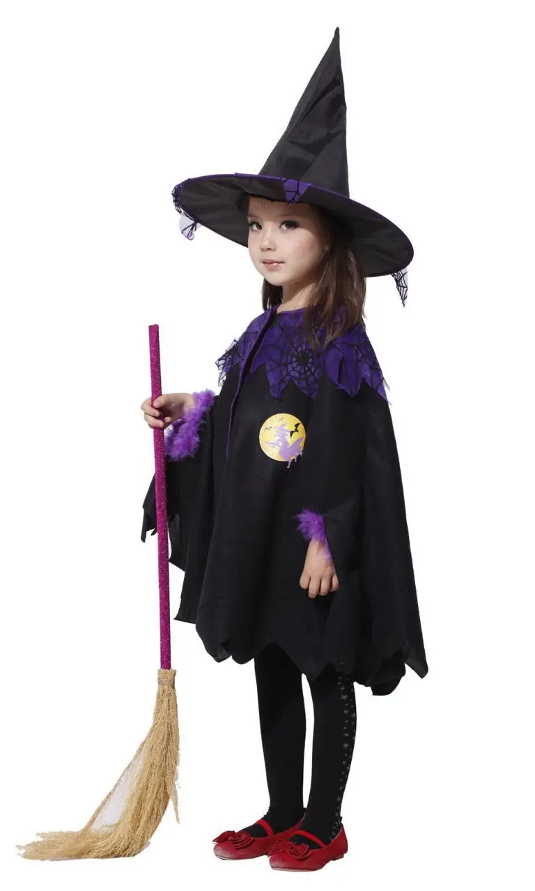 Kids Halloween Cloak Child Costumes Cosplay Stage Performance Girls Witch Disguise Role-playing Carnival Party Prom Gown Outfits