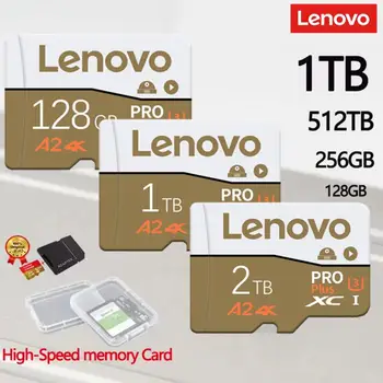 Yeni Lenovo Lenovo yüksek hızlı 1TB mikro TF kart 2TB SD kart yüksek kapasiteli hafıza kartı kamera Smartphone için 128GB adaptörü ile