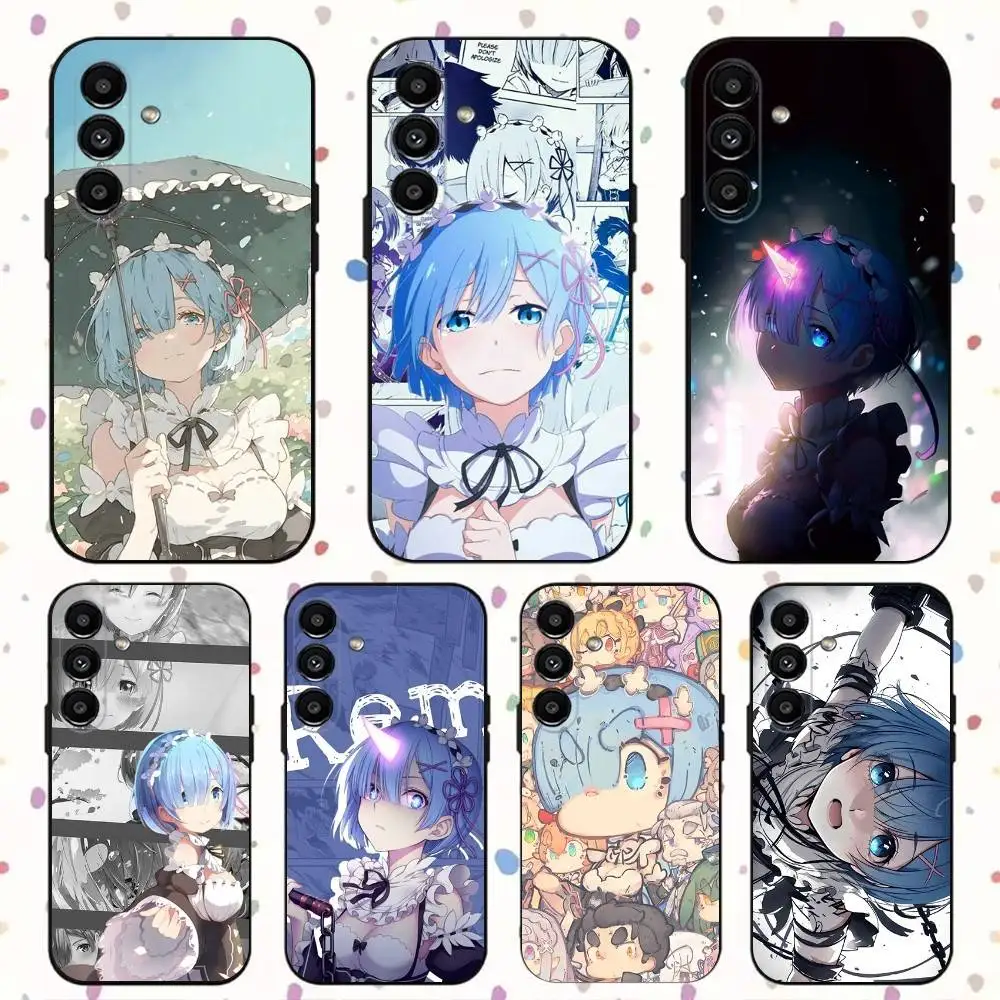 

Cartoon R-Rem Re Z-Zero Phone Case For Samsung S24,S21,S22,S23,S30,Ultra,S20,Plus,Fe,Lite,Note,10,9,5G Black Soft Cover