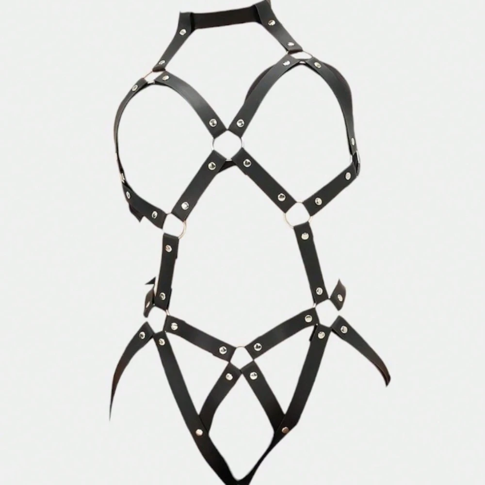 PU Leather Harness Belt Gothic O-ring Y2K Style Belt Adjustable Fashion Belt Punk Exotic Clothing Accessories