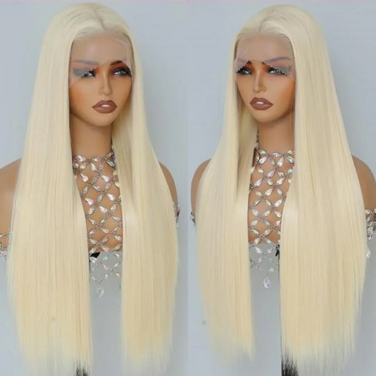 

Синтетический парик-блонд с кружевной передней частью, предварительно прорезанный, 13x4HD, без клея, длинный прямой, 28 дюймов, готовый к носке, 613, для начинающих