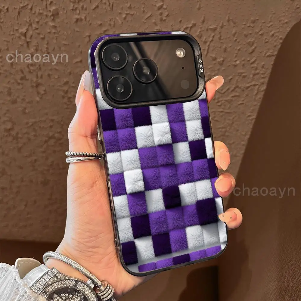 

Two-color checkered Phone Case case for iPhone17 16 15 14 13 12 11 Pro/ Max/Plus shock-proof rear cover anti-fingerprint