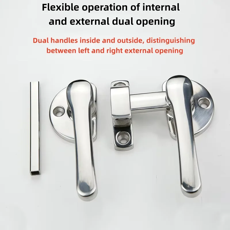 Stainless Steel Soundproof Door Handle Air Conditioning New Energy Rotary Sealed Handle Lock Inner And Outer Double