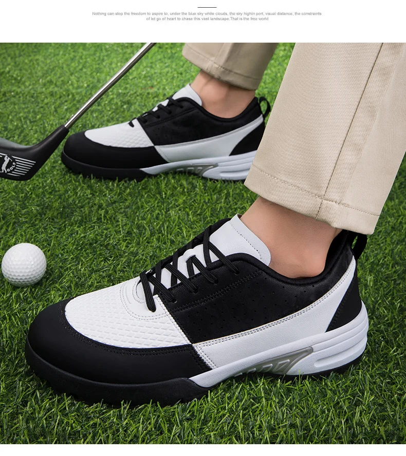 Mens Golf Shoes 2025 New White Professional Waterproof Slip Resistant Spikeless Outdoor Casual Walking Training Golf Sneakers