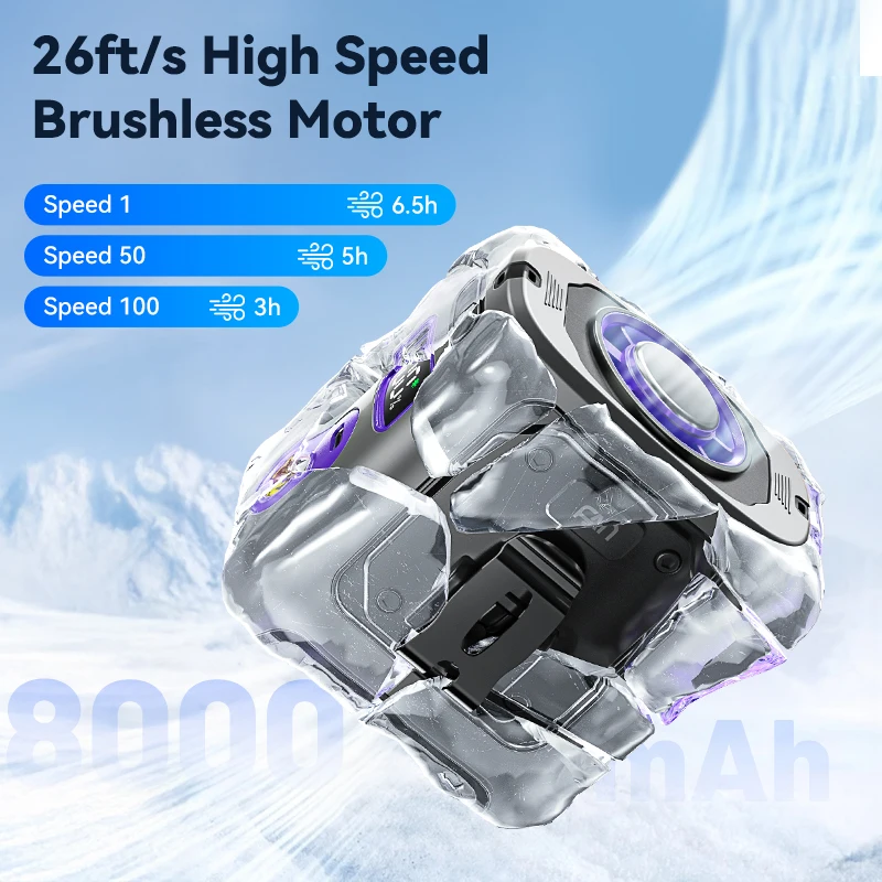 MUXNW مشبك مروحة الخصر المحمول ventilador cintura ارتداء على حزام تحت الملابس السراويل حزام الخصر 【حماية من قطرة الأكمام من السيليكون】