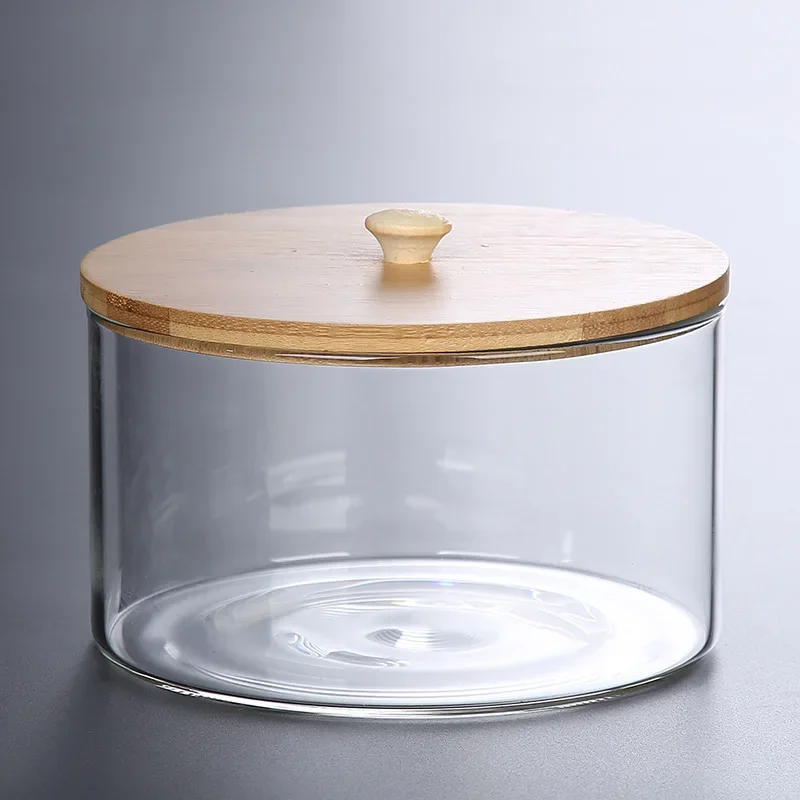 Japanese Zen Glass with Lid Tea Wash Large Tea Basin Kung Fu Tea Utensils Writing-Brush Washer High Temperature Resistance