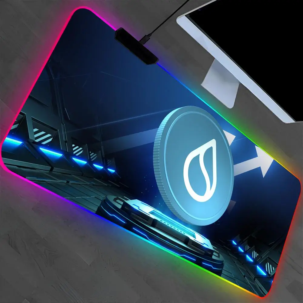 

SUI Mouse Pad Laptop Mat Gaming RGB Anime Mousepad Backlit Gamer Girl Cartoon Table Pads Deskpad