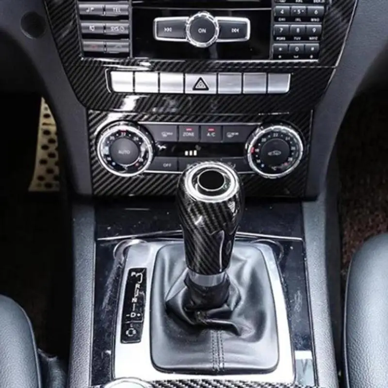 ABS Gear Knob Cover in Carbon Fiber Precisions Fit Gear Shifts Knob Cover Gear Knob Protector Suitable for GLK New