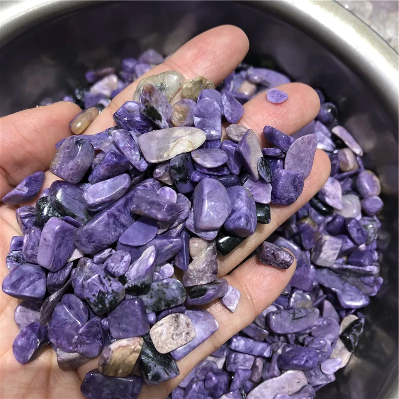 1LB Wholesale Natural Charoite Stone Gravel Polished Tumbled Stones