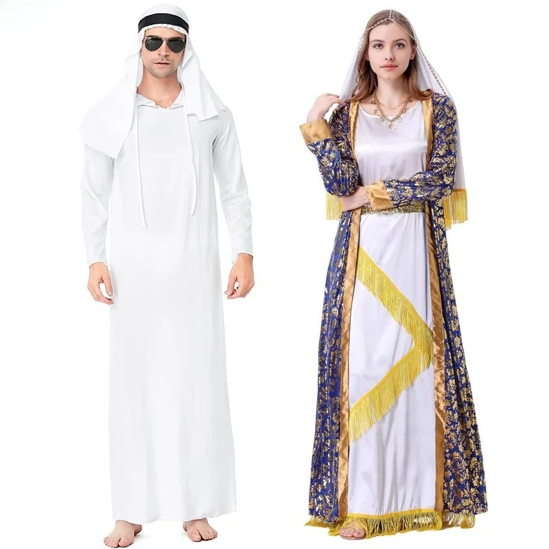 

Костюмы арабской пары на Хэллоуин, Дубай, Ближний Восток, насыщенная народная одежда, косплей, маскарадные наряды, полиэфирное волокно