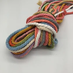 5mm 5yards Macrame Cotton Rope DIY Hand Woven CottonThread Binding Cord Tapestry Cat Climbing Column Material Package 5mm Thread