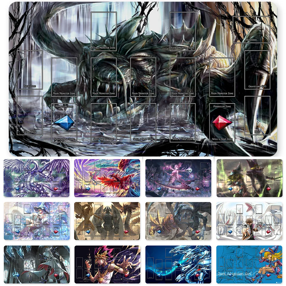 

HOT OCG Playmat Blue-eyes Ultimate Dragon Dark Magician Duel Monsters Playmats Compatible for YuGiOh TCG + Free Bag - ygo (36)