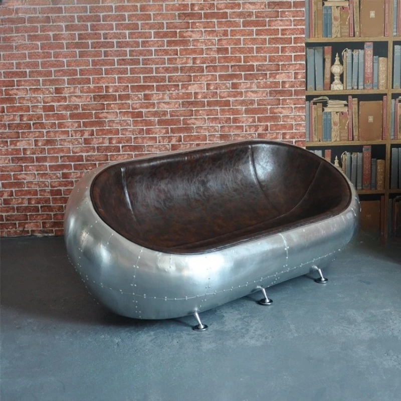 

Personalized hemispherical double sofa LOFT industrial metal wind furniture coffee shop