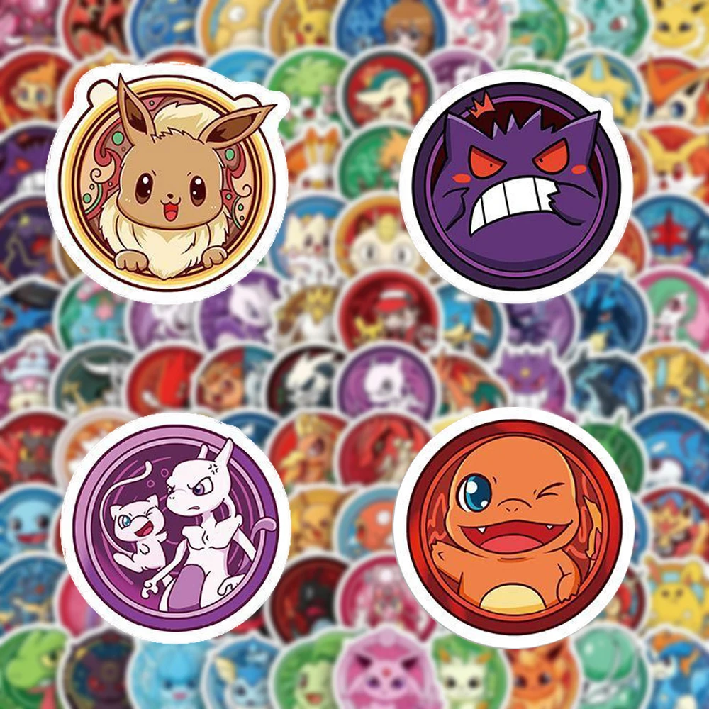 10/30/50/100 Uds. Pegatinas bonitas de Pokemon Anime Psyduck Pikachu calcomanías de dibujos animados DIY papelería portátil teléfono pegatina de juguete clásica para niños