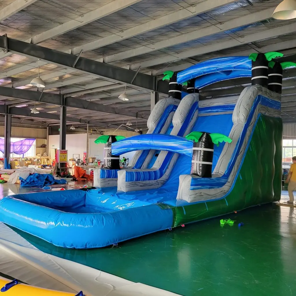 

Slide design Inflatable Bouncy Castle White Wedding Party Game Water Double Slide 9*3*2.6m