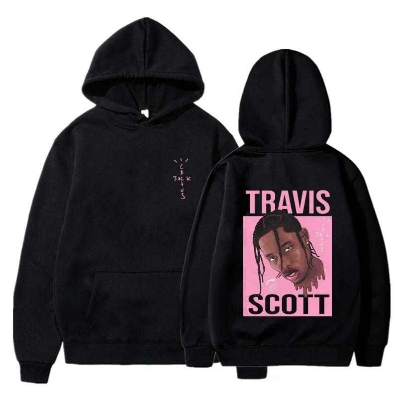 Autumn and Winter Men Women Hot Singer Travis Scott Printed Hooded Sweatshirt Casual Fashion Warm Tops Street Hip Hop Clothing