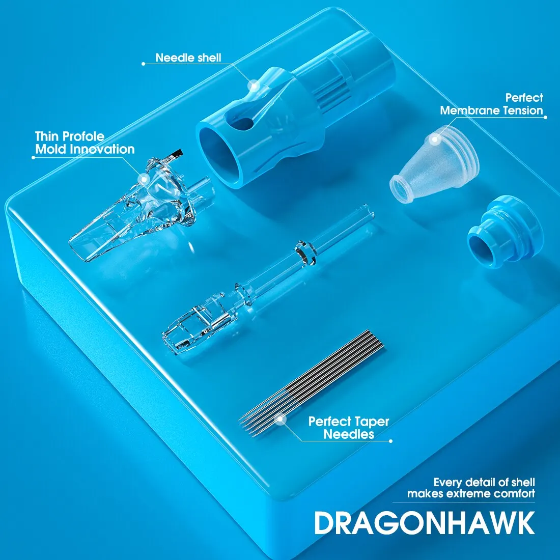 Картридж для татуировок Dragonhawk, 20 шт., 0,3/0,35 мм