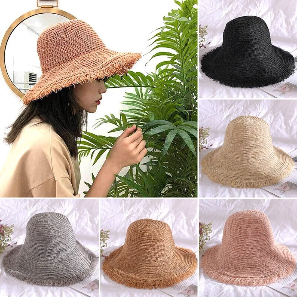 Sunscreen Lady Hat New Breathable Sunshade Travel Straw Cap Folding Floppy Caps Summer