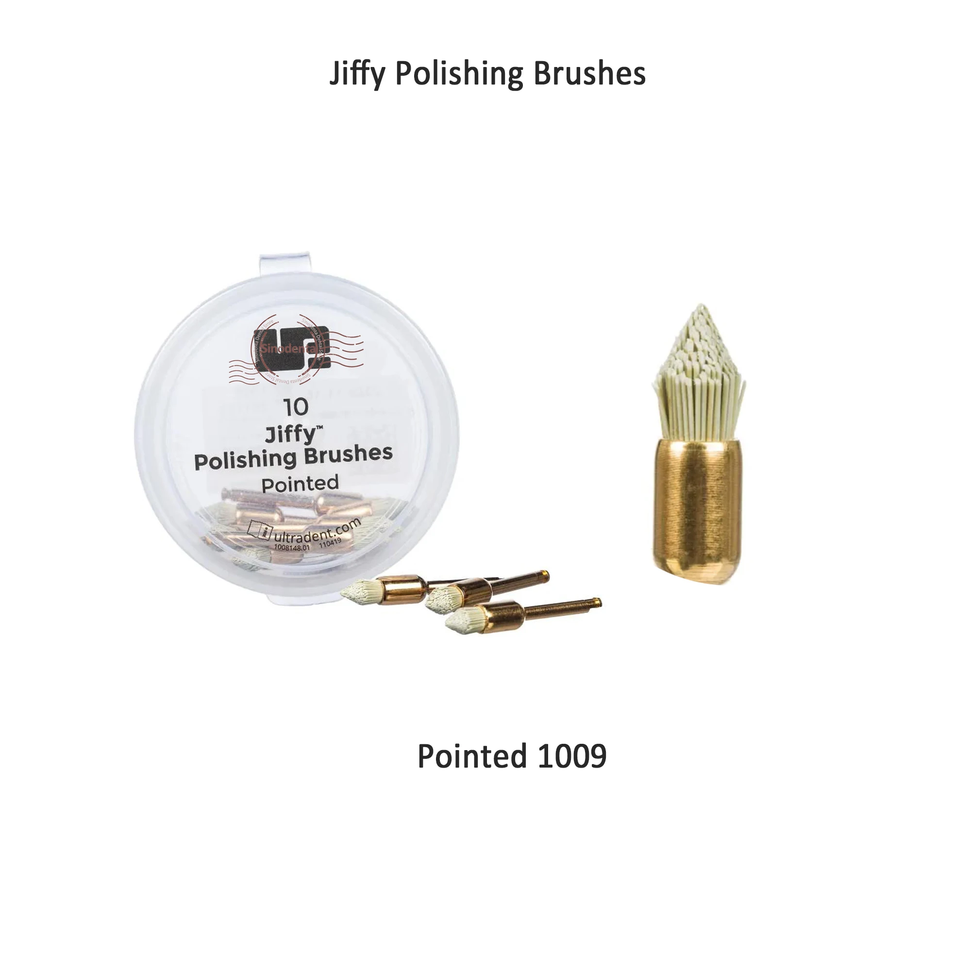 10 Pieces/Box Dental Jiffy Polishing Brushes Regular 850 and Pointed 1009 for Dental Polishing Used