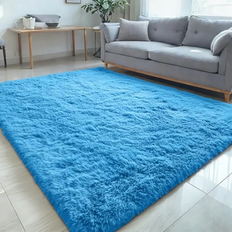 

Мягкий пушистый ковер 5x8 футов для гостиной и спальни, прикроватный коврик, моющийся в машине, для девочек и подростков