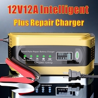 12V/12A 24V/6A Car Battery Charger Full Automatic Smart Battery Chargers Maintainer Portable Battery Chargers for Car Motorcycle