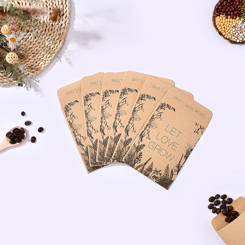 100PCS Seed Packets Envelopes Self Sealing Kraft Small Seed Envelopes For Seed Storage Resealable Seed Saving Envelopes