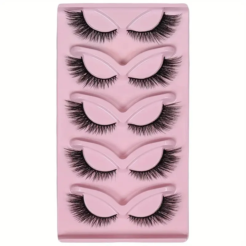 太いキャットアイスタイルの斜めのフライングまつげ,ヨーロッパとアメリカンスタイル,5ペア