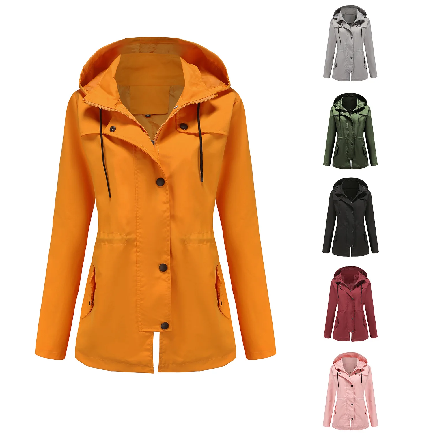 2024 New Spring Autumn Women's Oversize Windbreaker Female Hooded Single-breasted Sport Coats Casual Women's Outdoor Jacket