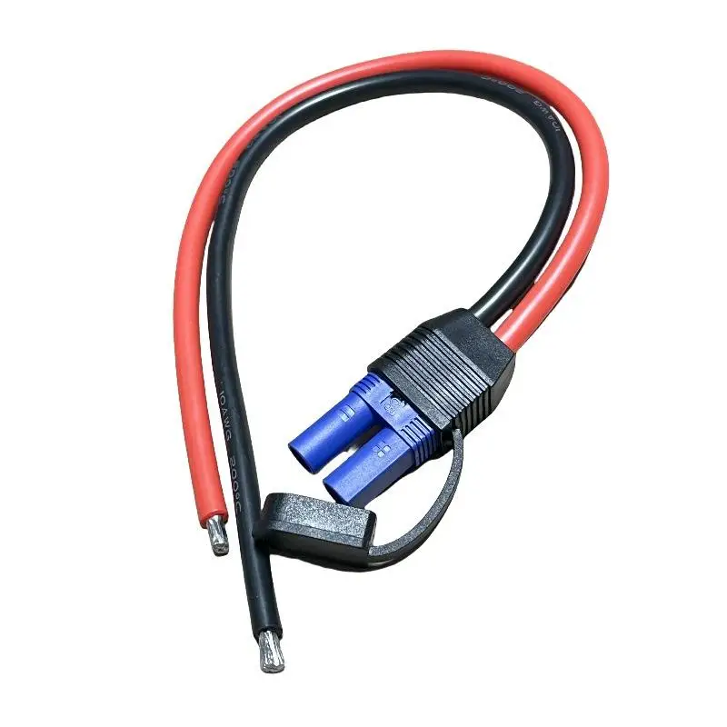 100W EC5 Motorcycle Emergency Start Wire High-power 10AWG Silicone Line EC5 Male Female Plug To O-type Terminal Connection Cable