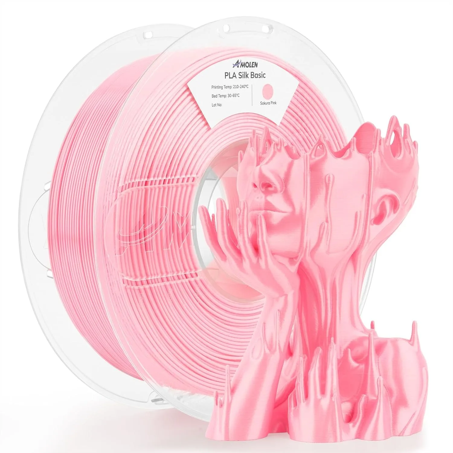 

Silk Shiny PLA Filament 1.75mm for 3D Printing, Sakura Pink 1kg Spool Compatible with FDM Printer