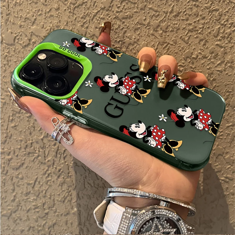 Disney Mickey Couple Phone Case for iPhone 17 16 15 14 13 12 11 Pro Max Plus 17 Air 16E X XR XS Max Hard Shockproof Bumper Cover - náhled 6
