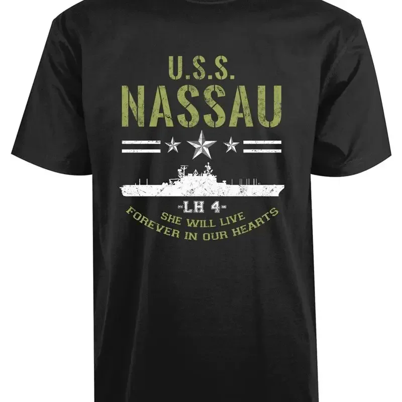 U S Nassau American USA Navy She Will Live Forever New Men's T Shirt Veteran