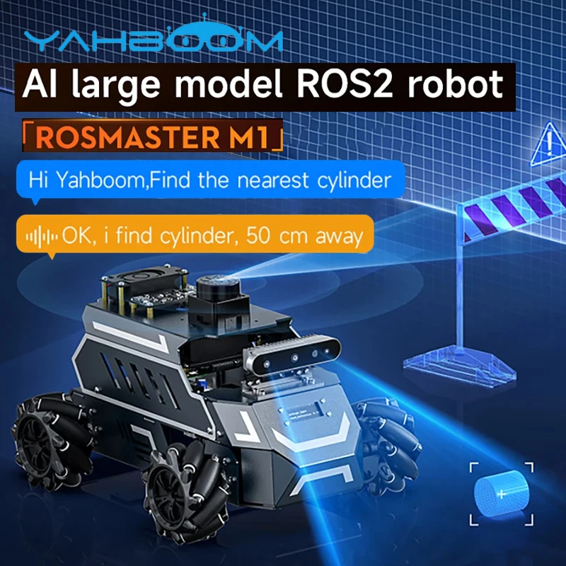 

Yahboom ROSMASTER M1 AI Large Model Embodied Intelligence Educational Robot Support Jetson/Raspberry Pi/RDK X5 Control 3D Depth
