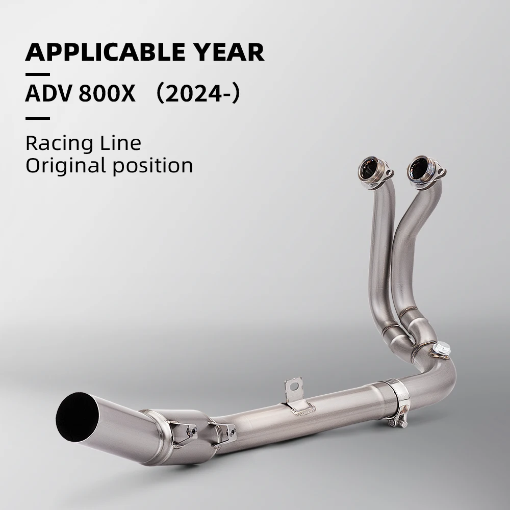 

Motorcycle exhaust pipe front section KOVE800x 2024 titanium alloy pipe and adapter pipe can be installed with 51mm tail exhaust