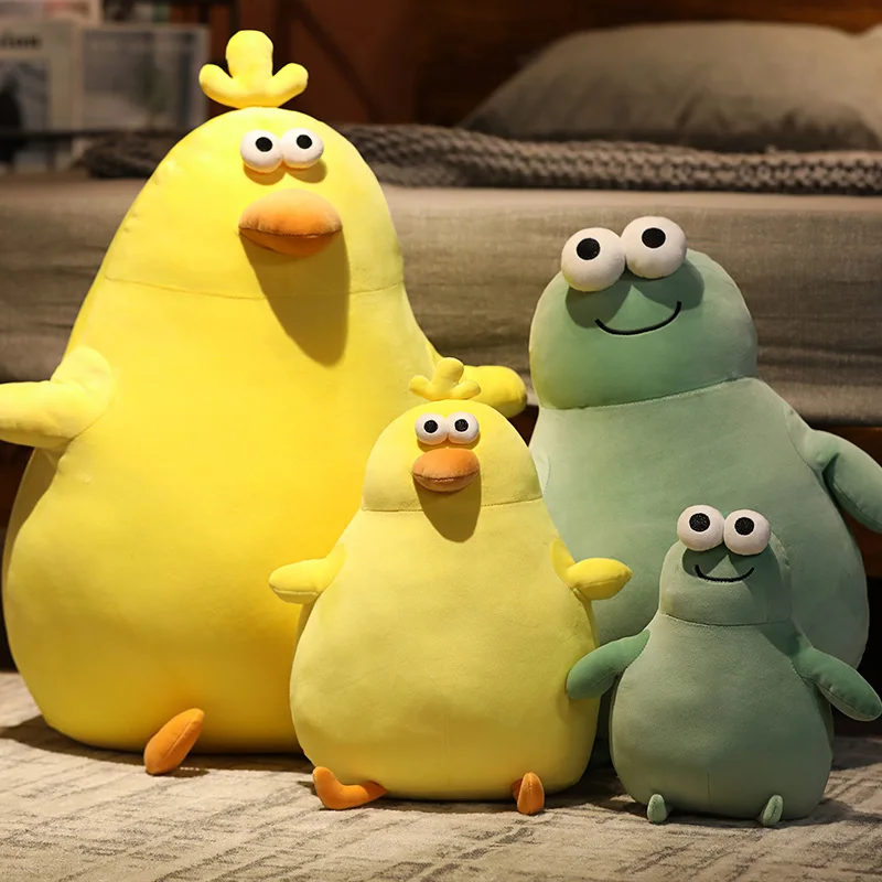 

Squishy Yellow Chick Doll Stuffed Fatty Soft Chicken Animal Plush Toy Elastic Plushies Cuddly Comforting Birthday Gift