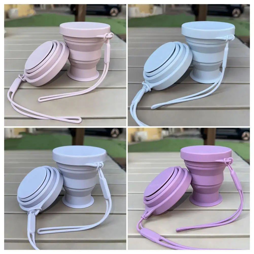 Lightweight Water Container Foldable Silicone Travel Cup with Lid Collapsible Reusable Water Bottle Lightweight for Camping