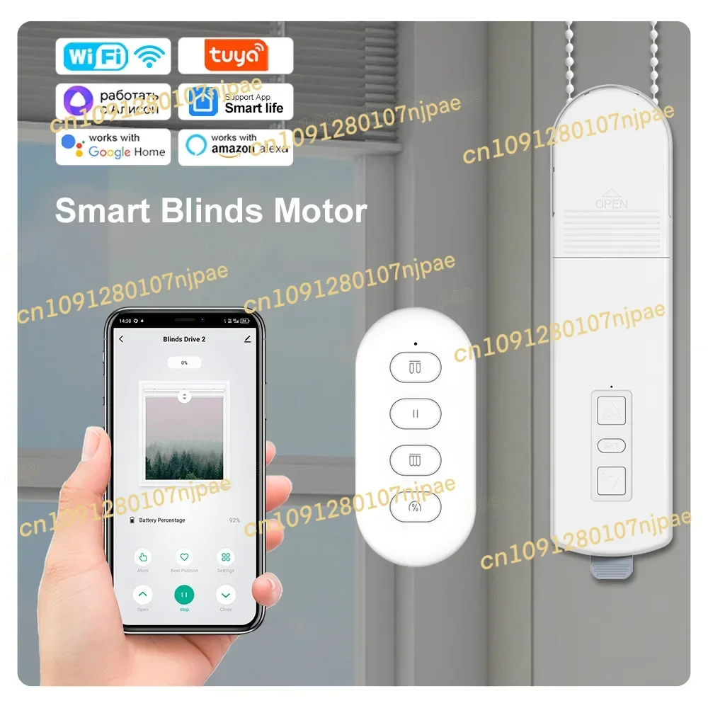 

Tuya WIFI Smart DIY Motorized Roller Blinds/Shades Chain Pull Bead Motor Smart Life APP Remote Control Alexa Google Home Alice