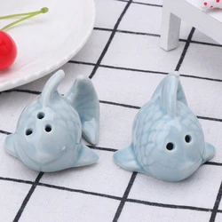 1 Pair Fish Ceramic Salt Pepper Shakers Set Seasoning Bottle Wedding Party Gift