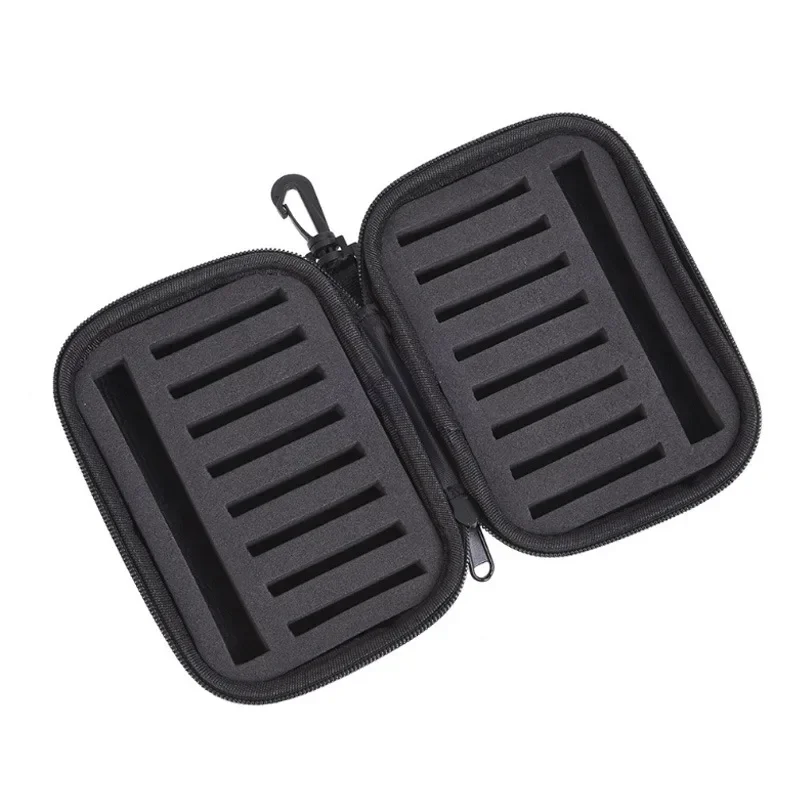 Profesjonalne, przenośne pudełko do przechowywania przynęt muchowych, błystek i woblery, czarne, 16 przegródek, twardy futerał EVA, torba, unisex.