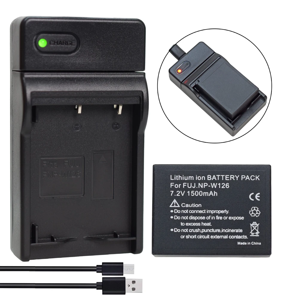 1X NP-W126 NP W126 NP-W126S W126S Аккумулятор + тонкое зарядное устройство для камеры Fujifilm FUJI FinePix X-S10 NP-W126S