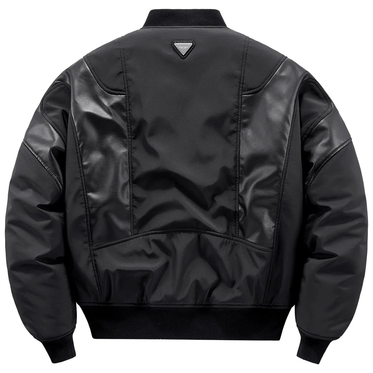 2025 Winter Tactical Bomber Jacket Parka Men‘s Thick PU Leather Patchwork Jackets Pilot Warm Coats Function Streetwear Techwear